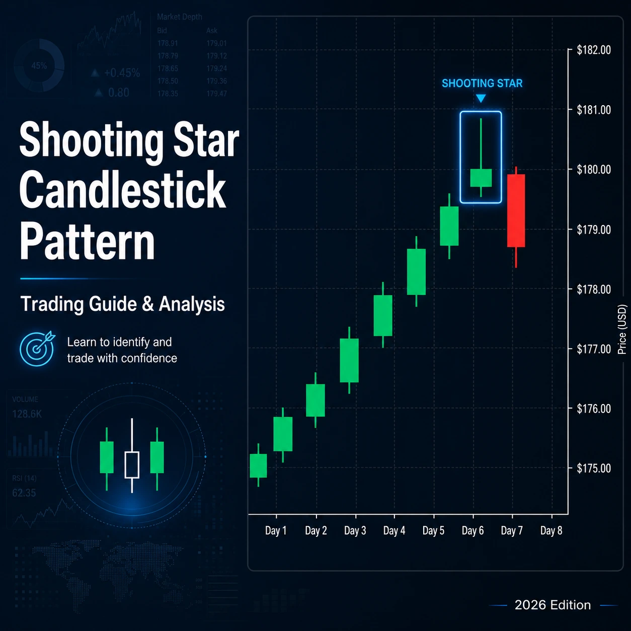 Shooting star candlestick pattern