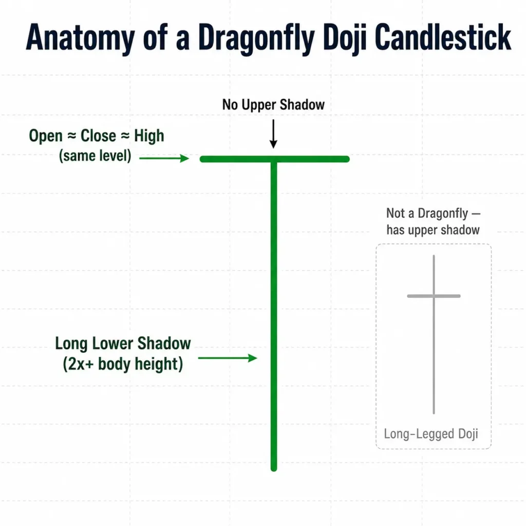 anatomy of a dragonfly doji candlestick