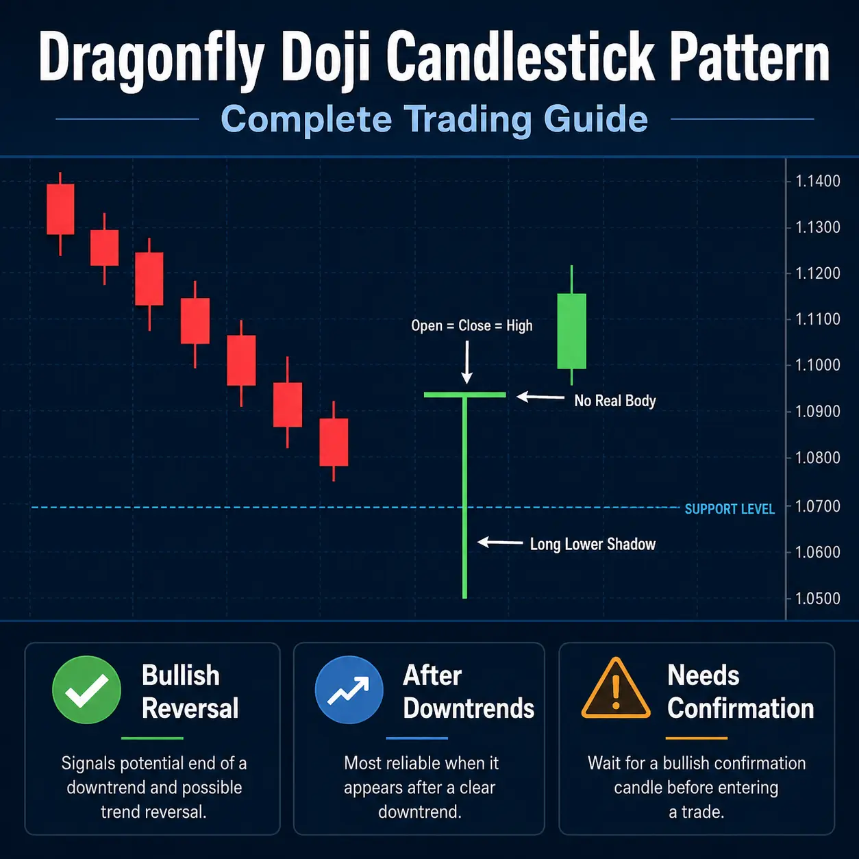 Dragonfly doji candlestick pattern